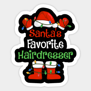 Santa's Favorite Hairdresser Funny Christmas Pajamas Sticker